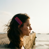 RED AND PURPLE TRITOMA HAIR CLIP