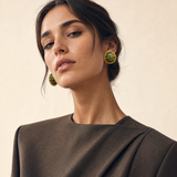 NINA RICCI STAR BLACK EARRINGS