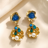 PENDIENTES LA ROSE POUPRE