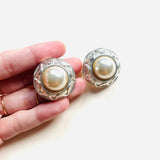 KUNI SILVER AR PEARL EARRINGS