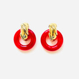 PENDIENTES VERA ROJO RAYAS