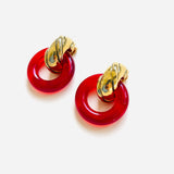 PENDIENTES VERA ROJO RAYAS