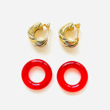 PENDIENTES VERA ROJO RAYAS