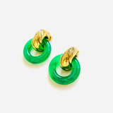 PENDIENTES VERA VERDE RAYAS