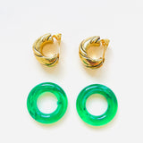 PENDIENTES VERA VERDE RAYAS