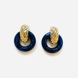 PENDIENTES VERA AZUL CUADROS