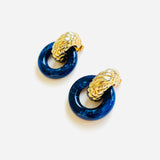 PENDIENTES VERA AZUL CUADROS