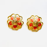 PENDIENTES FLOWERS NARANJA