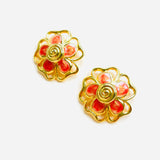 PENDIENTES FLOWERS NARANJA